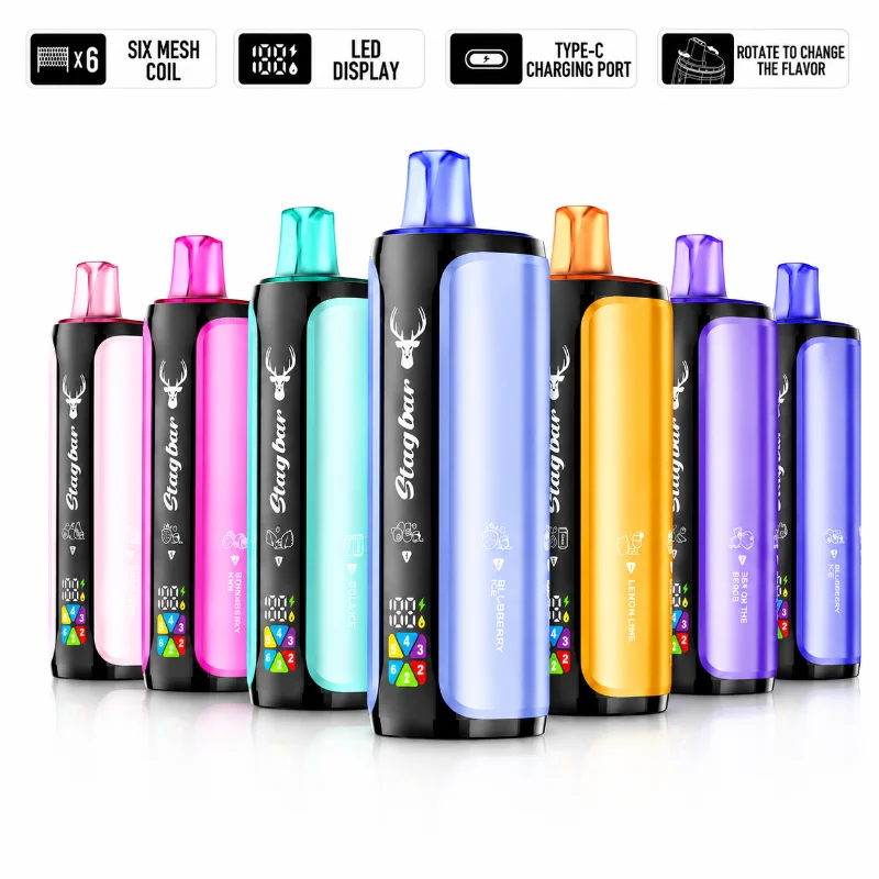 Stag Bar 6in1 180K Puff 180000 6-in-1 Flavors Smart Screen Six Mesh Coil Latest design 2026 Europe
